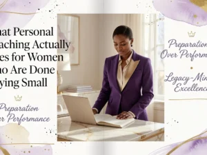Professional header image for list-based article: What Personal Coaching Actually Does for Women Who Are Do...