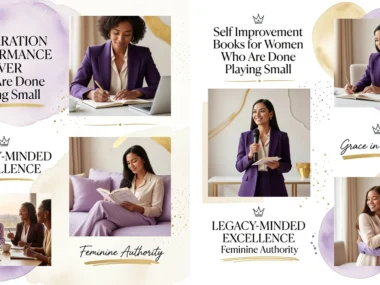 Professional header image for list-based article: Self Improvement Books for Women Who Are Done Playing Small